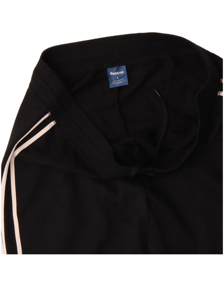 Męskie spodnie dresowe REEBOK, duże, czarne, poliestrowe