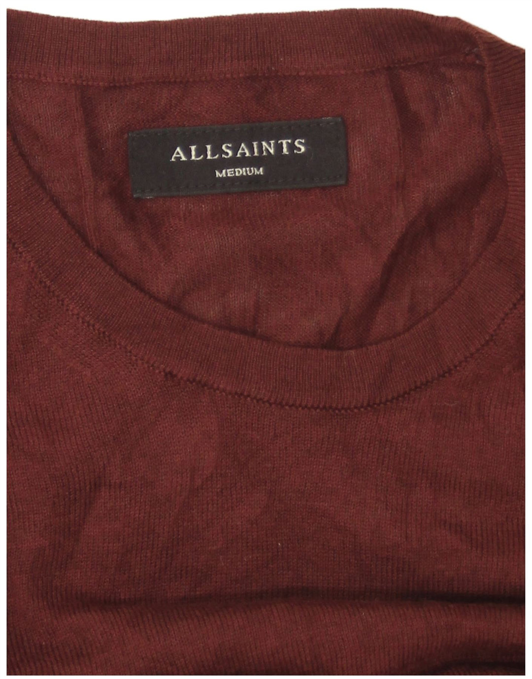 Męski sweter z dekoltem w łódkę All Saints, średni brąz