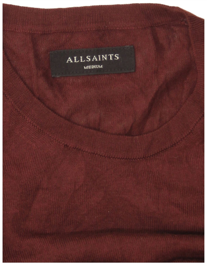 Męski sweter z dekoltem w łódkę All Saints, średni brąz