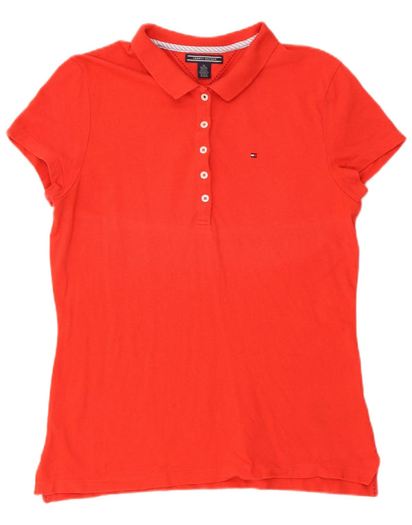 Damska koszulka polo z krótkim rękawem i regularnym krojem Tommy Hilfiger UK 18 XL czerwona