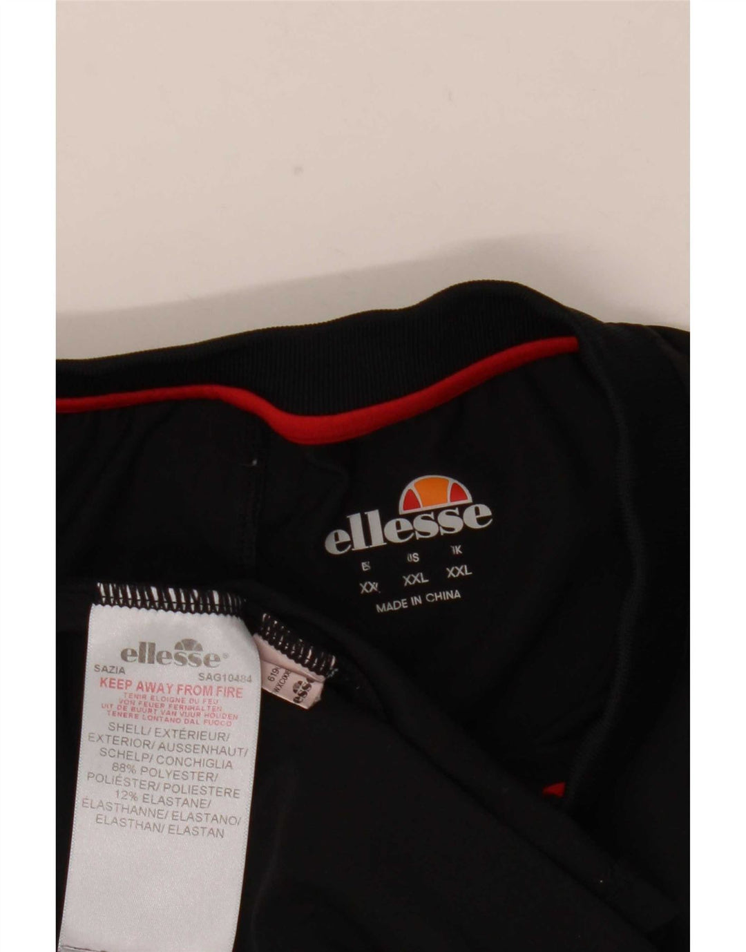 Męska koszulka polo Ellesse 2XL Czarny poliester z blokami kolorów