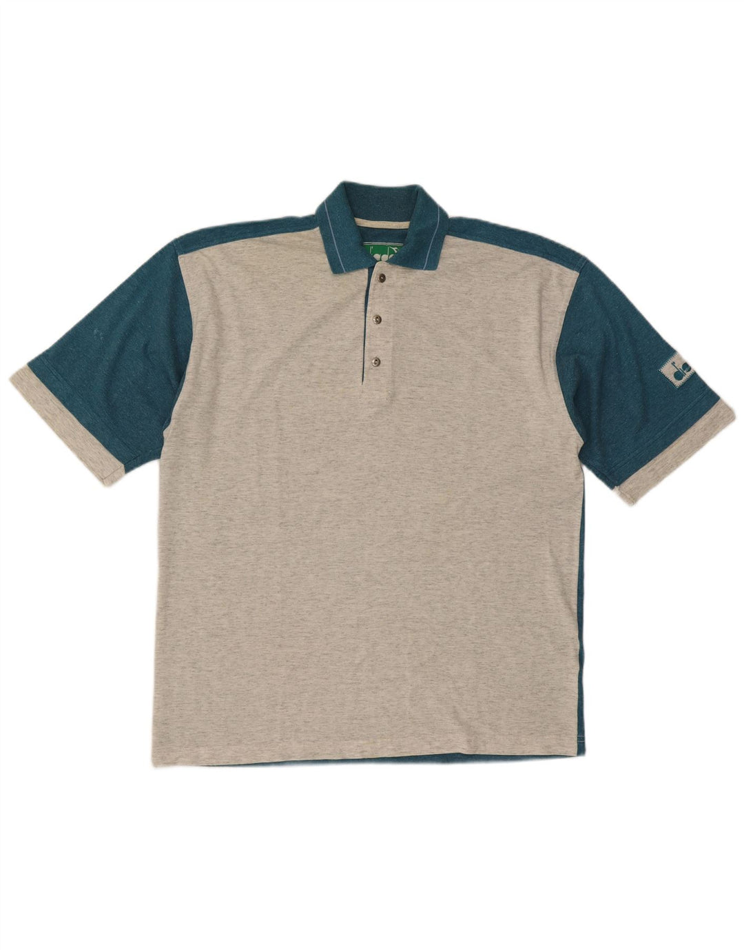Męska koszulka polo Diadora, duża, szara, bawełniana w bloki kolorów