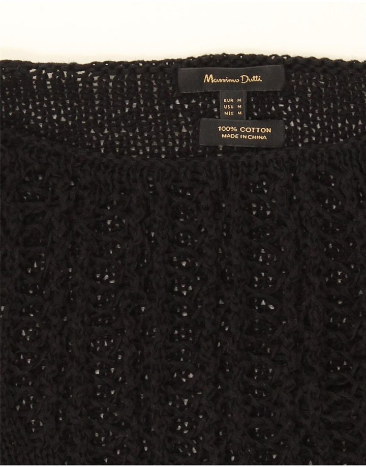 Damski sweter oversize Massimo Dutti z dekoltem w łódkę UK 14, średni czarny