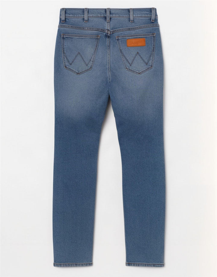 Wrangler Męskie Larston Slim Jeans W28 L32 Niebieskie bawełniane