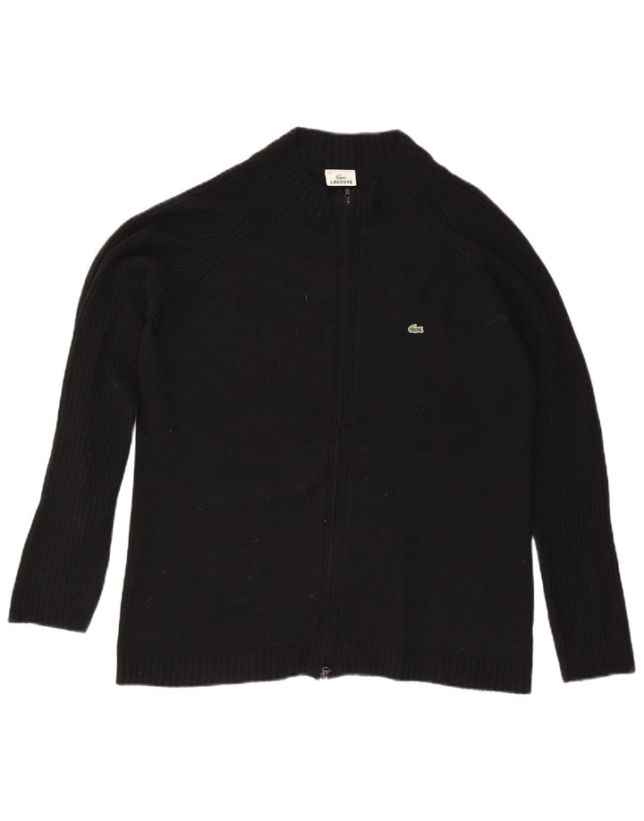Lacoste Damski sweter rozpinany Rozmiar 46 XL Czarna wełna