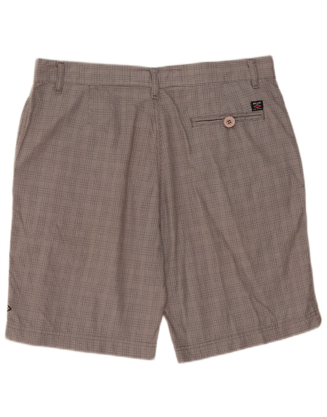 Męskie spodenki Chino Bear W34, duże, szare, bawełniane w pepitkę