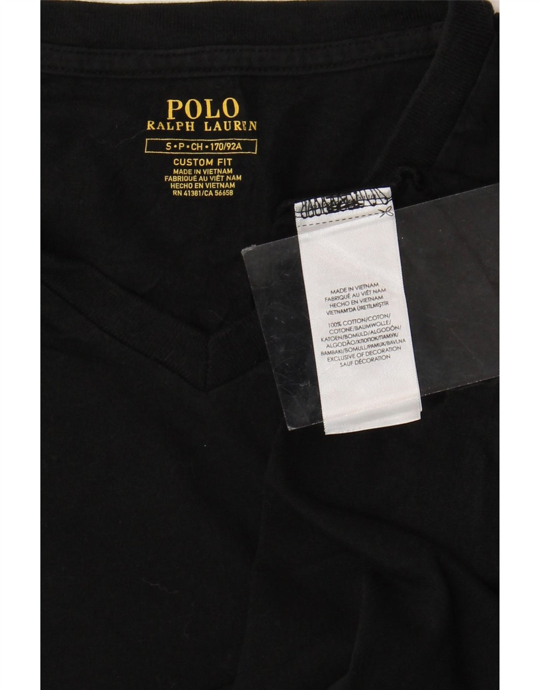 POLO RALPH LAUREN Męski T-shirt o dopasowanym kroju, mały, czarny, bawełniany