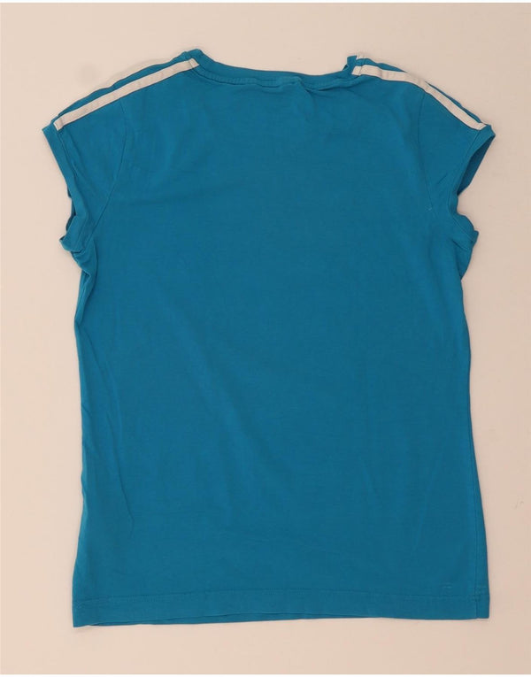 Adidas Womens T-Shirt Top UK 14 Large Blue Cotton