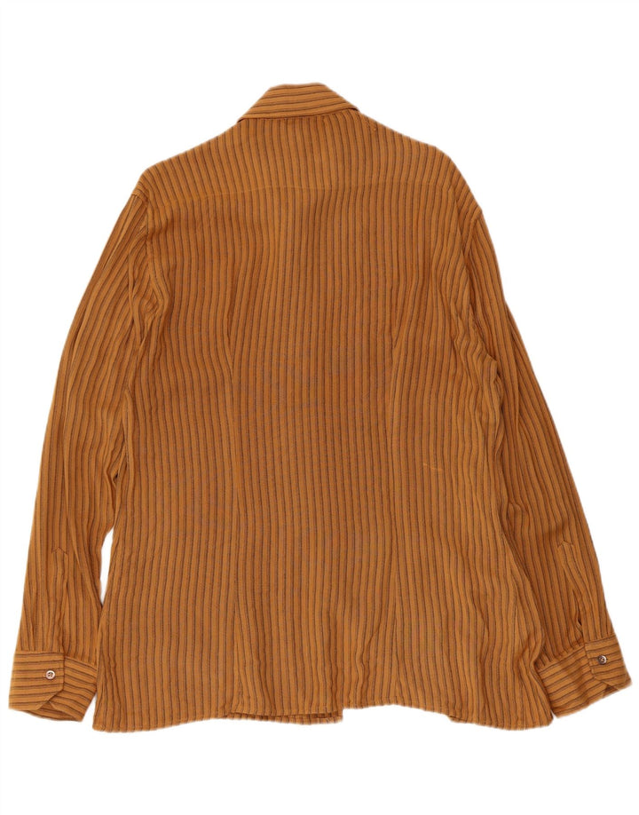 Koszula męska w stylu vintage, średnio brązowa w prążki