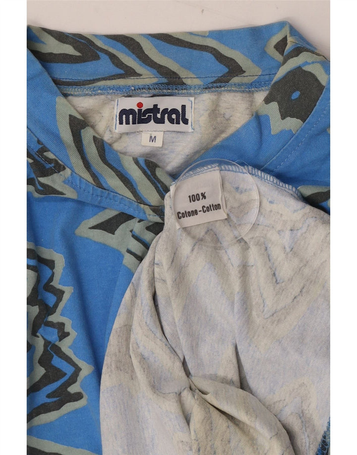 Męska koszulka Mistral Top, średnia niebieska, geometryczna bawełna