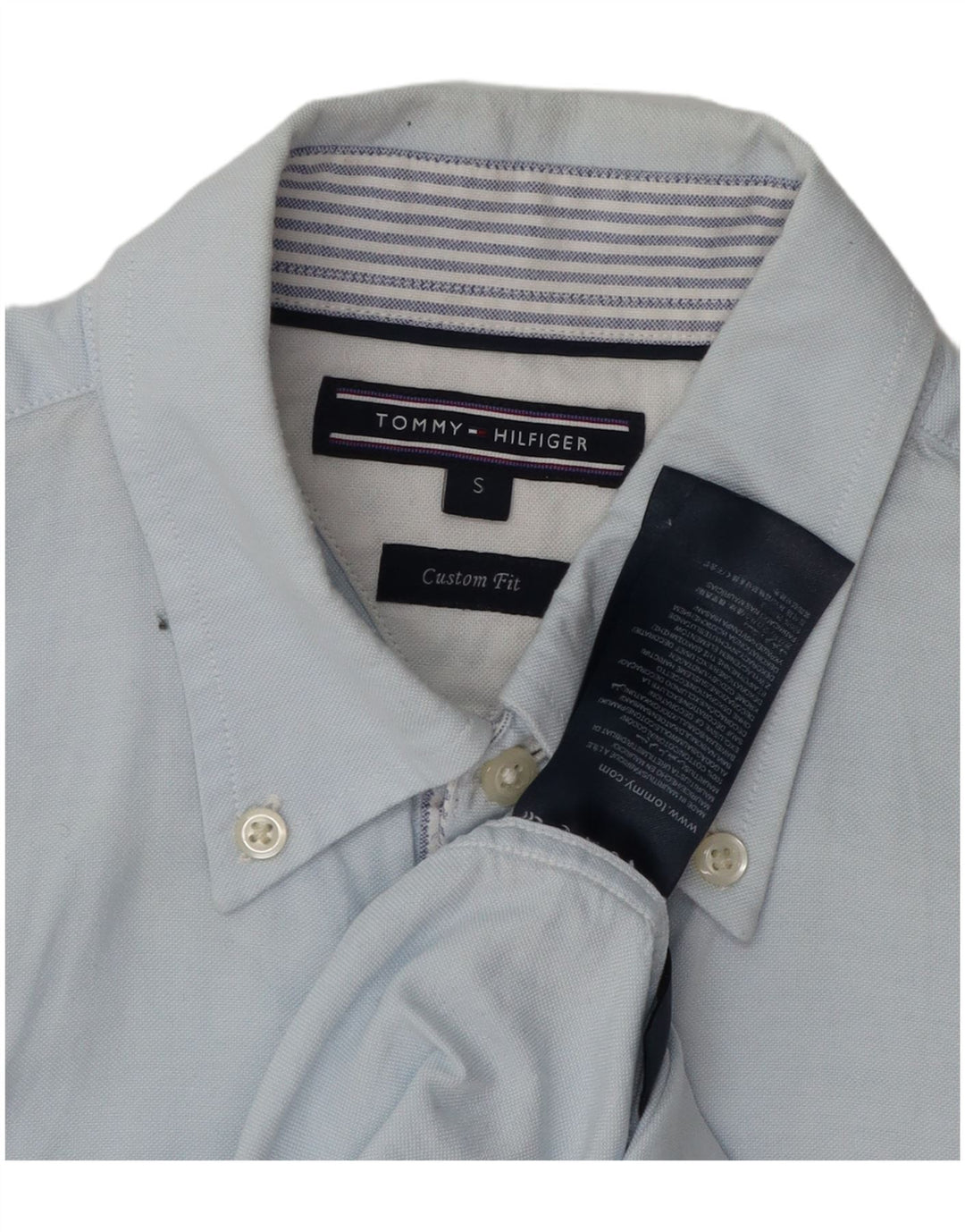 TOMMY HILFIGER Mens Custom Fit Shirt Small Blue Cotton