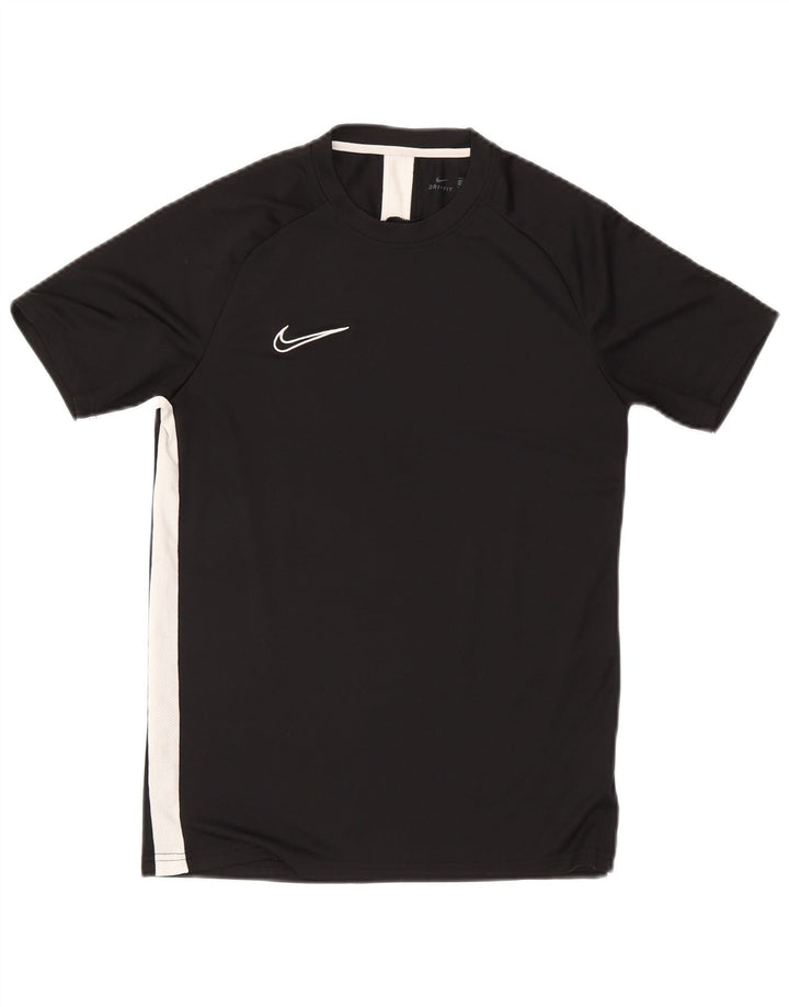Męski T-shirt Nike Dri Fit Top, średni czarny poliester z blokami kolorów