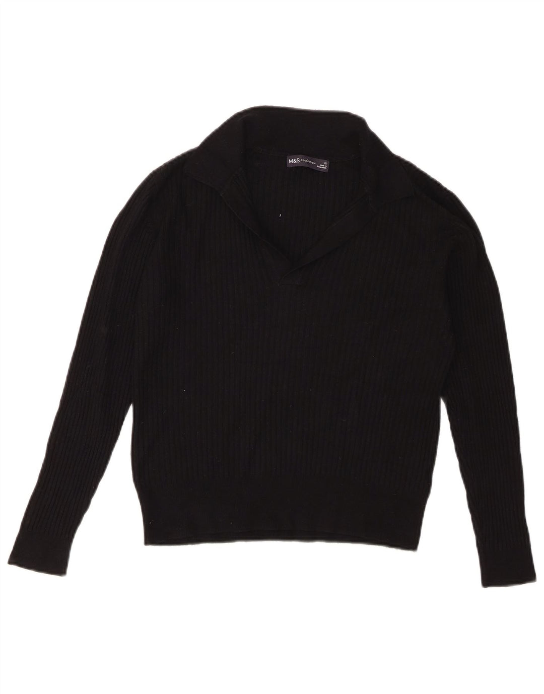 Marks & Spencer Damski sweter z krótkim rękawem, UK 12, średni czarny