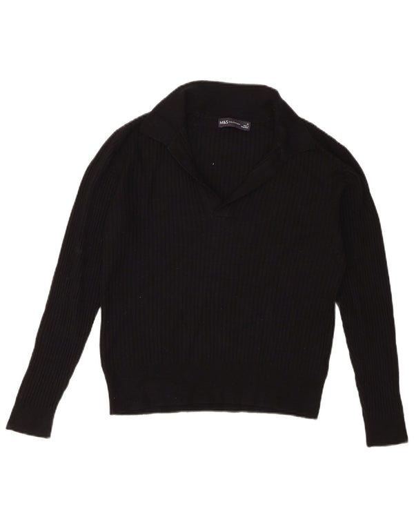 Marks & Spencer Damski sweter z krótkim rękawem, UK 12, średni czarny