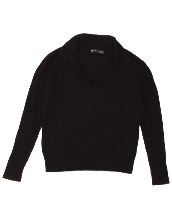 Marks & Spencer Damski sweter z krótkim rękawem, UK 12, średni czarny