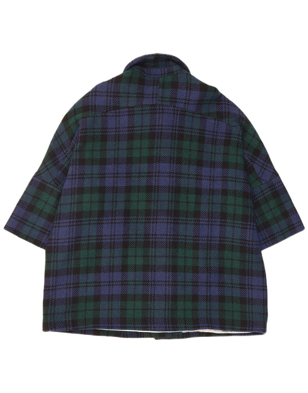 Płaszcz damski w stylu vintage UK 18 XL w granatową kratkę