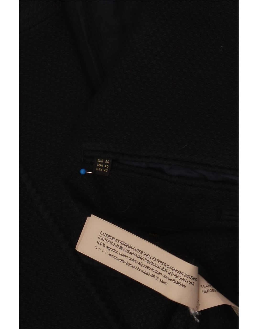 Męska marynarka zapinana na 2 guziki Massimo Dutti EU 50, średni granatowy, bawełniany