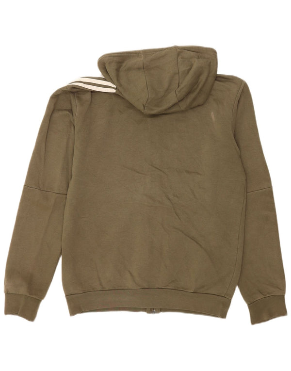 Adidas Męski graficzny sweter z kapturem i zamkiem błyskawicznym XS Khaki, bawełniany