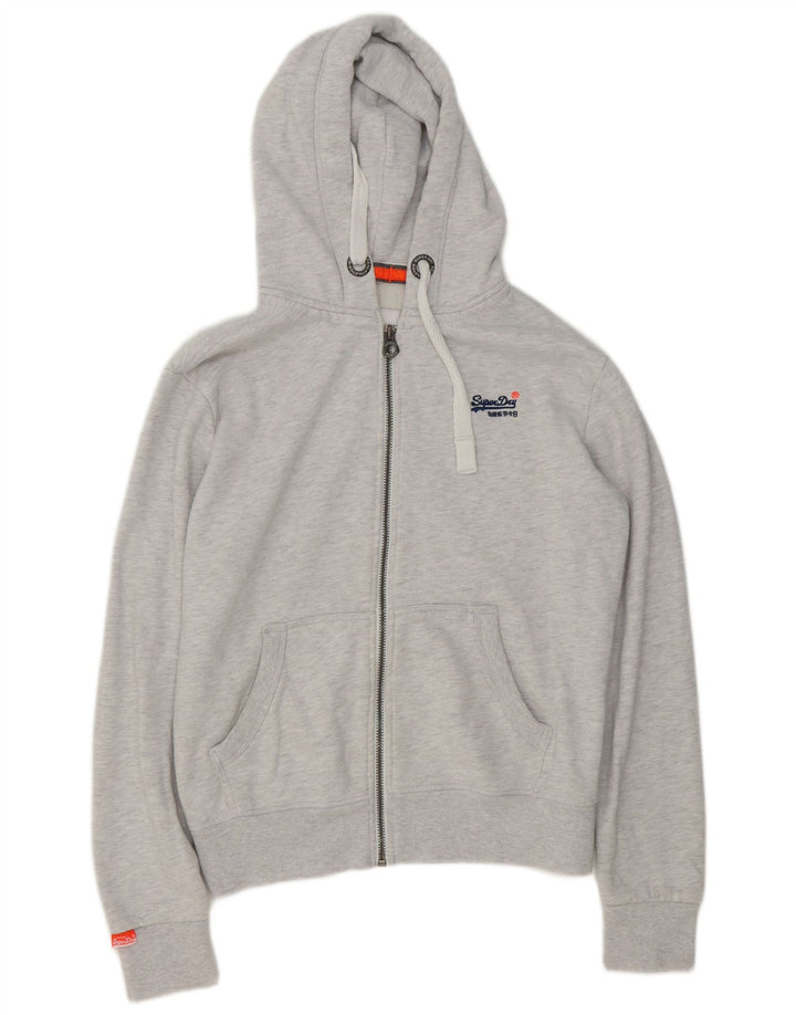Męski sweter z kapturem i zamkiem Superdry, mały, szary, bawełniany