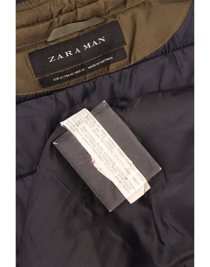Męska ocieplana kurtka Zara UK 38, średni brąz, poliester