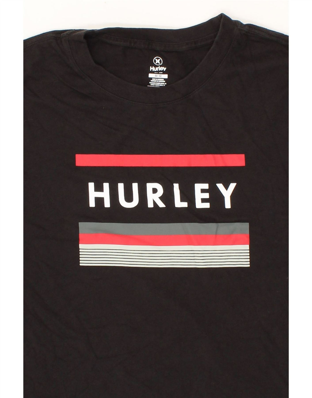 HURLEY Mens Graphic T-Shirt Top Medium Black Cotton Vintage Hurley and Second-Hand Hurley from Messina Hembry 