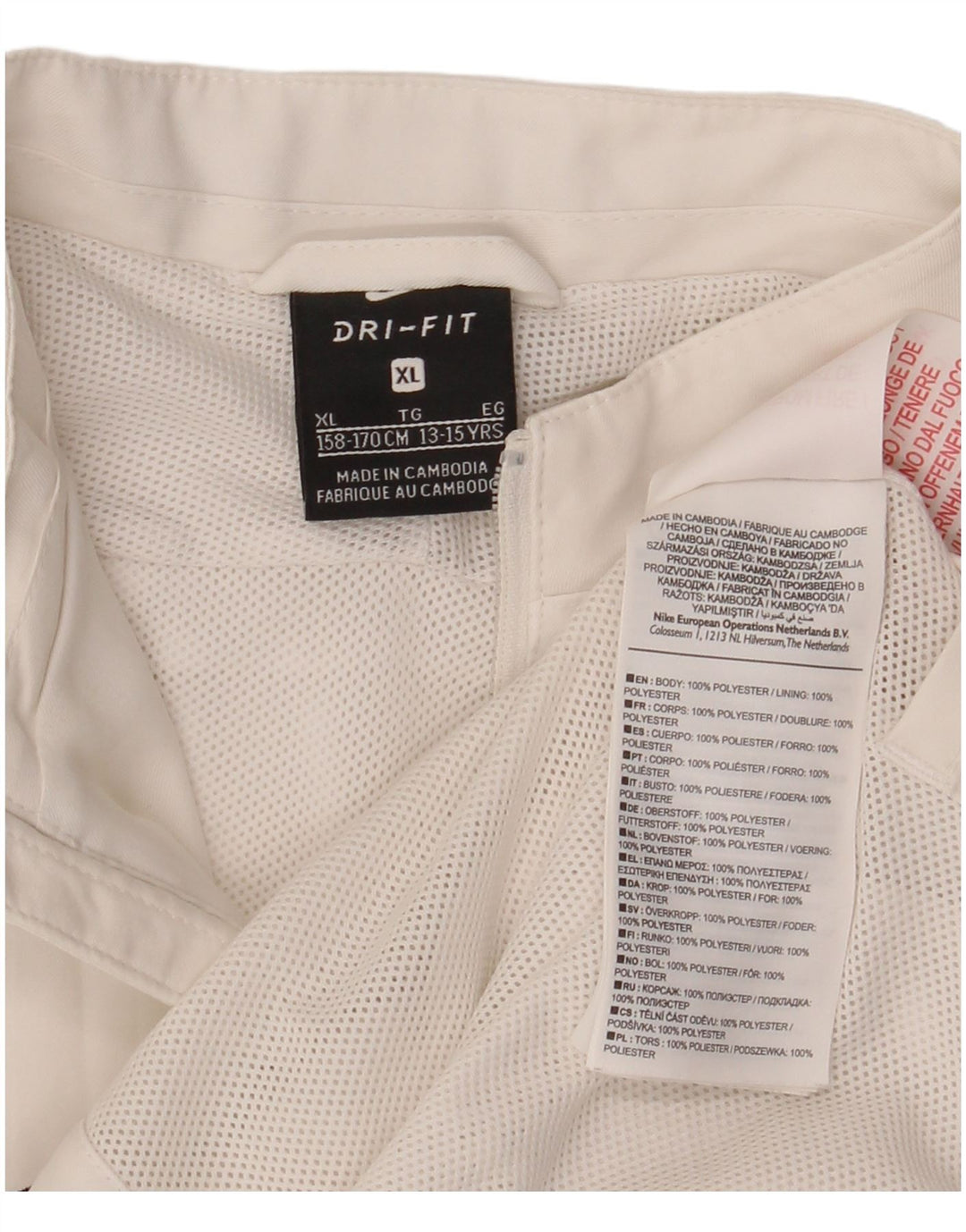 Chłopięca kurtka przeciwdeszczowa Nike Dri Fit 13-14 lat XL, biały, kolorowy poliester