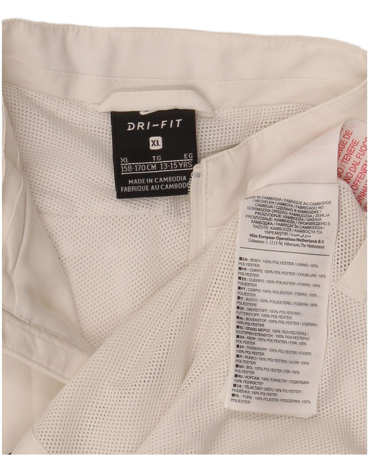 Chłopięca kurtka przeciwdeszczowa Nike Dri Fit 13-14 lat XL, biały, kolorowy poliester