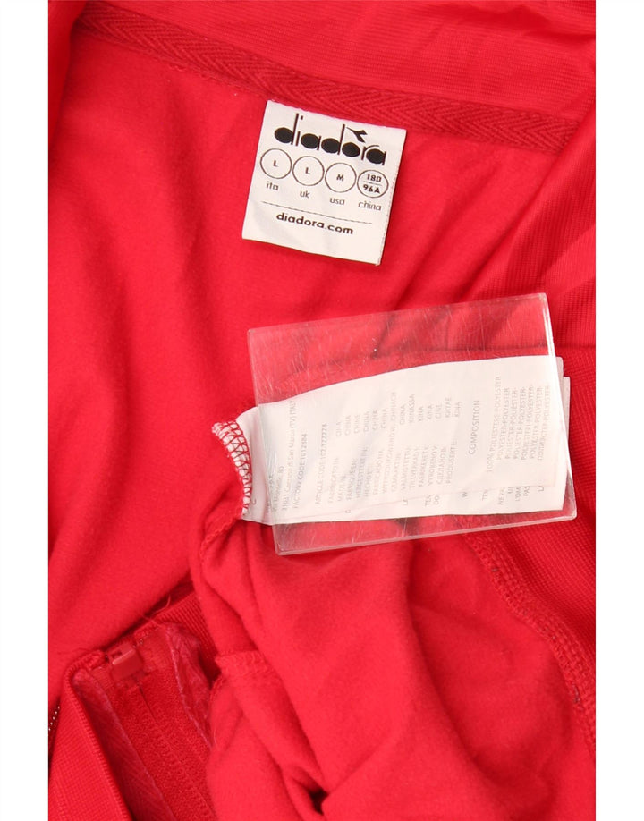 Damska kurtka dresowa DIADORA UK 16, duża, czerwona, poliestrowa
