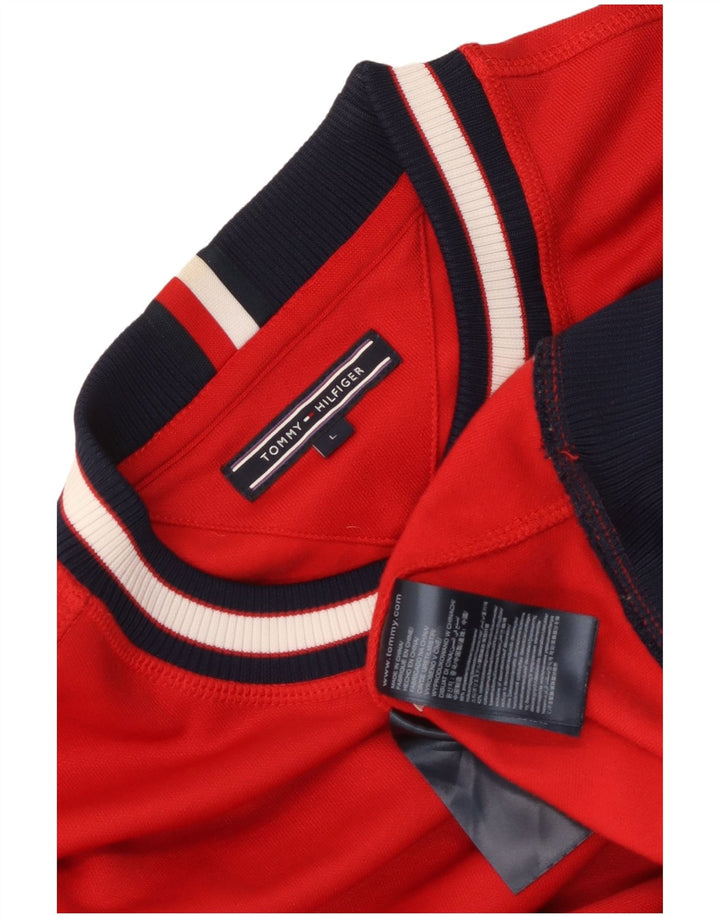 Męski sweter Tommy Hilfiger, duży, czerwony, kolorowy poliester