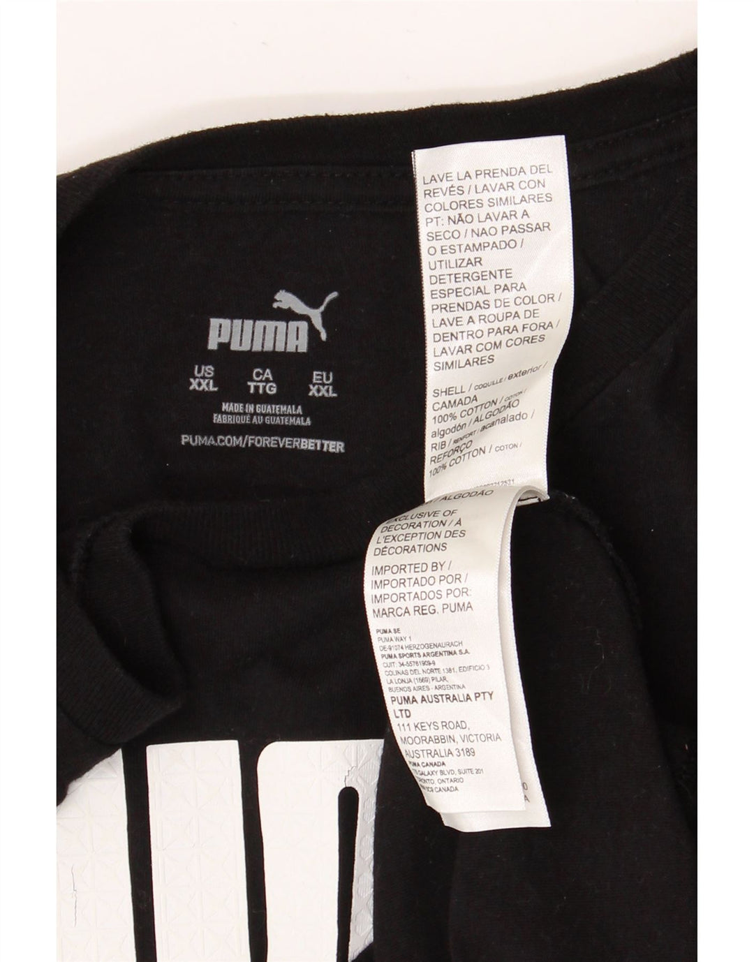Męski T-shirt z grafiką PUMA, top 2XL, czarna bawełna