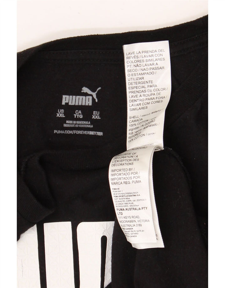 Męski T-shirt z grafiką PUMA, top 2XL, czarna bawełna