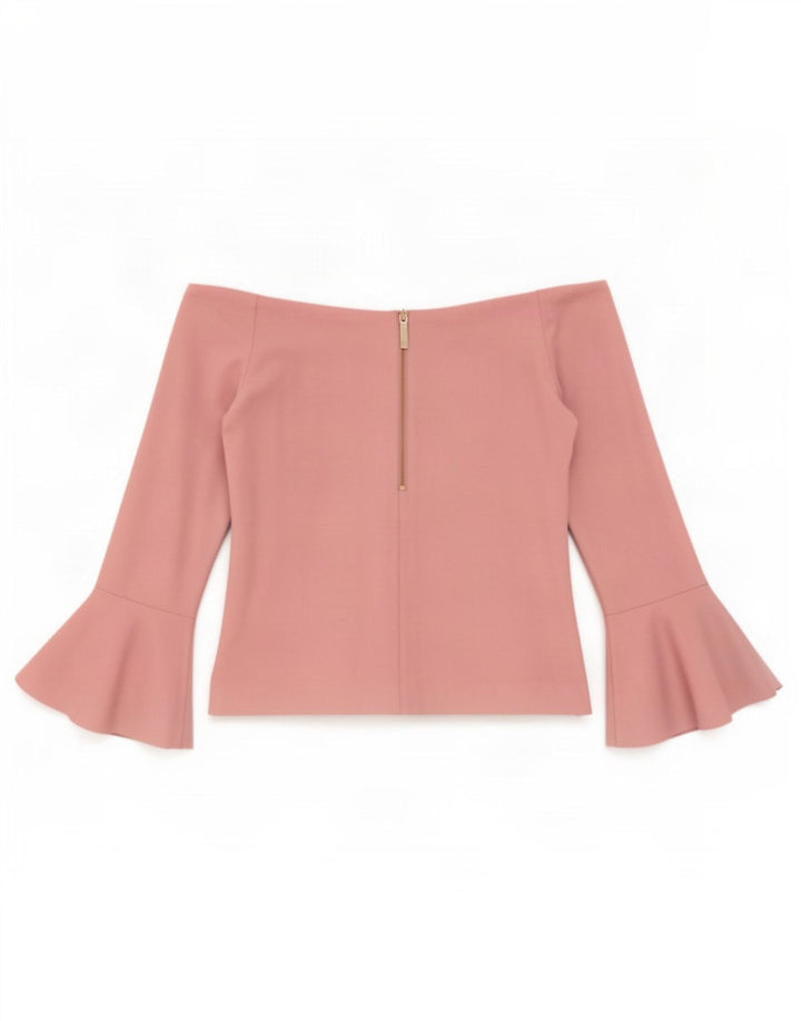 Damski top Ted Baker z odkrytymi ramionami, rozmiar 3, średni różowy, wiskoza