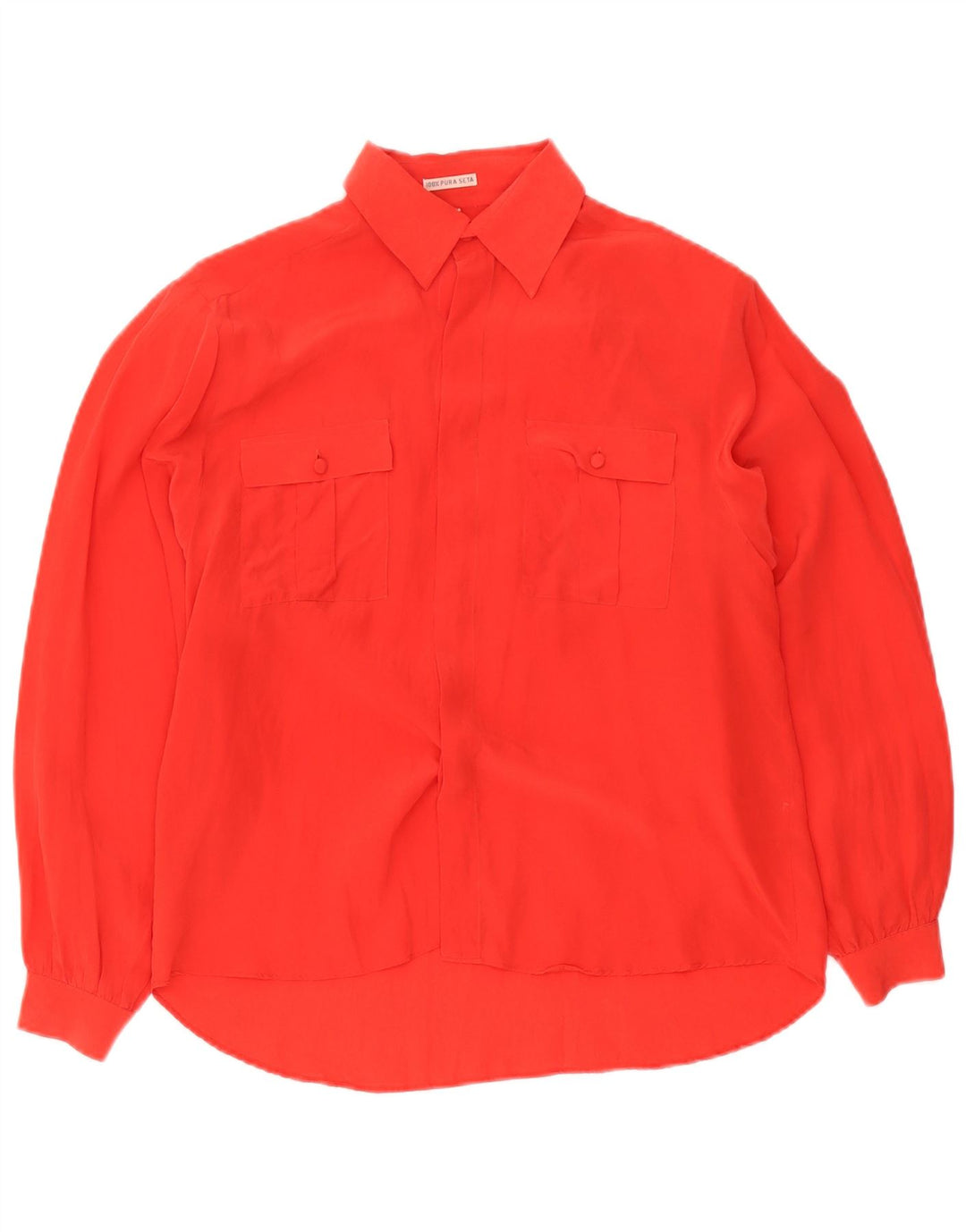 Damska bluzka koszulowa oversize w stylu vintage EU 36, mała, czerwona jedwabna