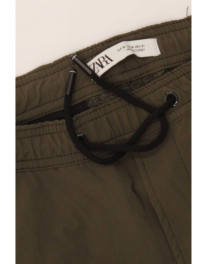 Męskie spodnie dresowe Cargo Zara, średnie khaki
