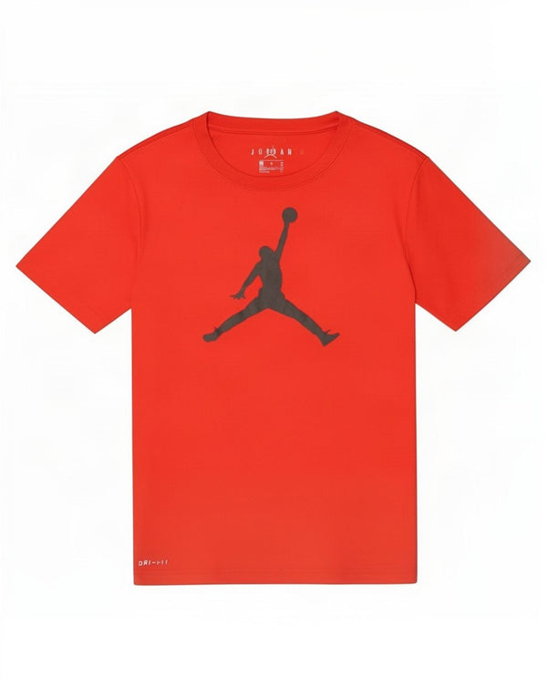 Chłopięcy T-shirt z grafiką Jordan Dri Fit, rozmiar 12-13 lat, duży, czerwony poliester