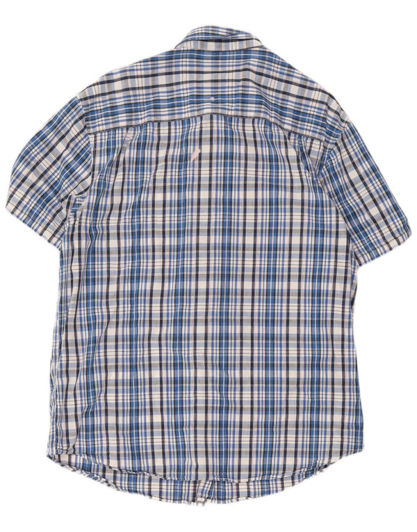 Wrangler Męska koszula na co dzień z krótkim rękawem XL, bawełniana w niebieską kratkę