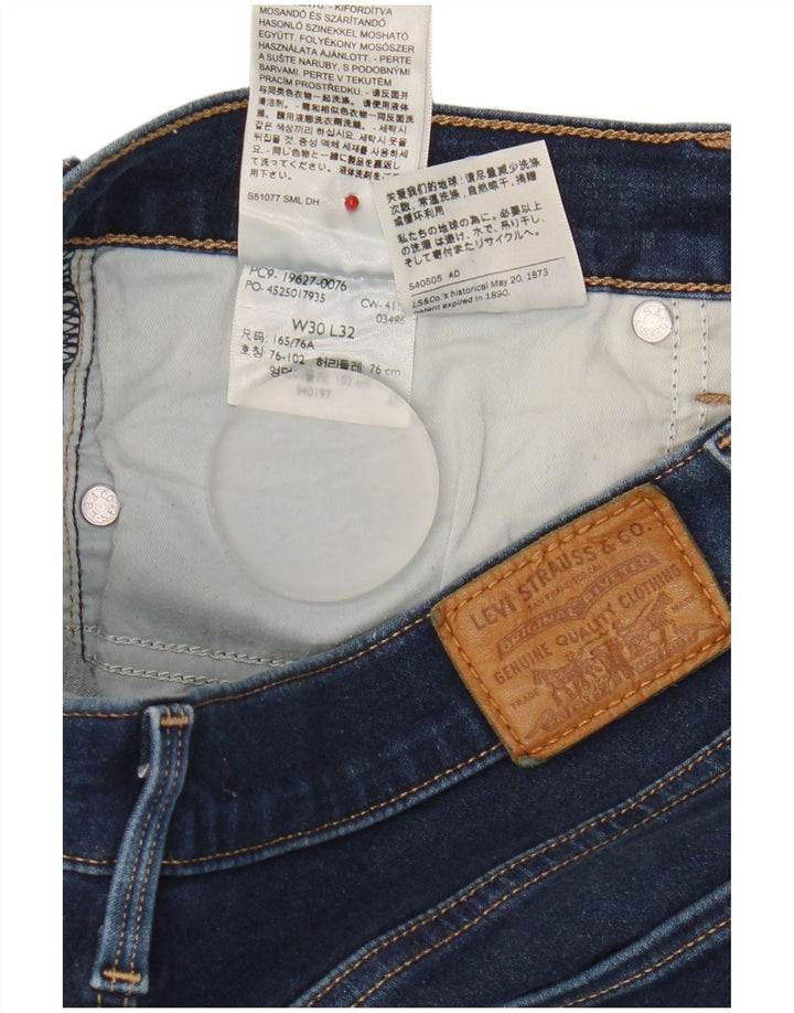 Damskie jeansy Capri Levi's W30 L21 Niebieskie bawełniane