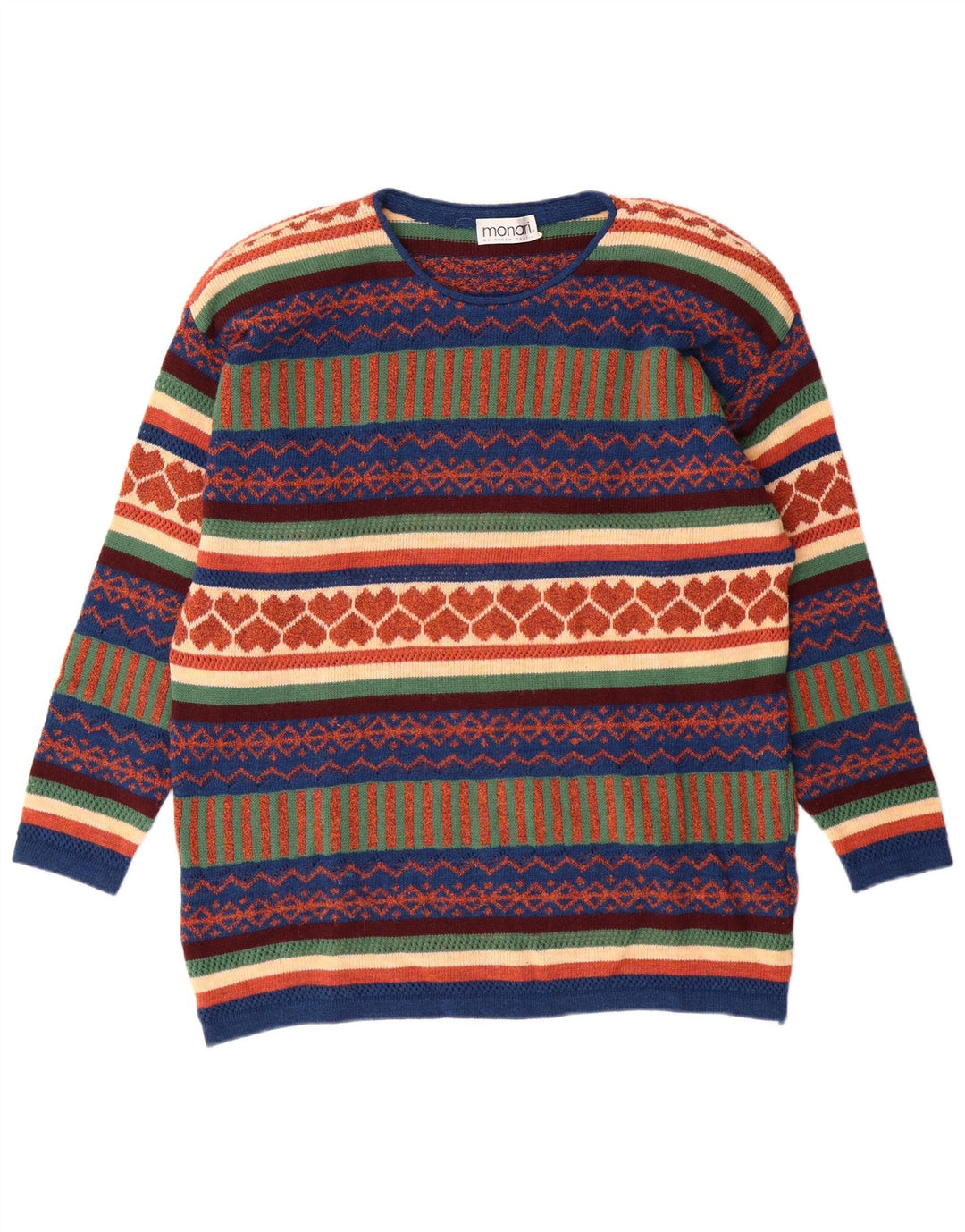 MONARI Womens Crew Neck Jumper Sweater UK 16 Large  Multicoloured