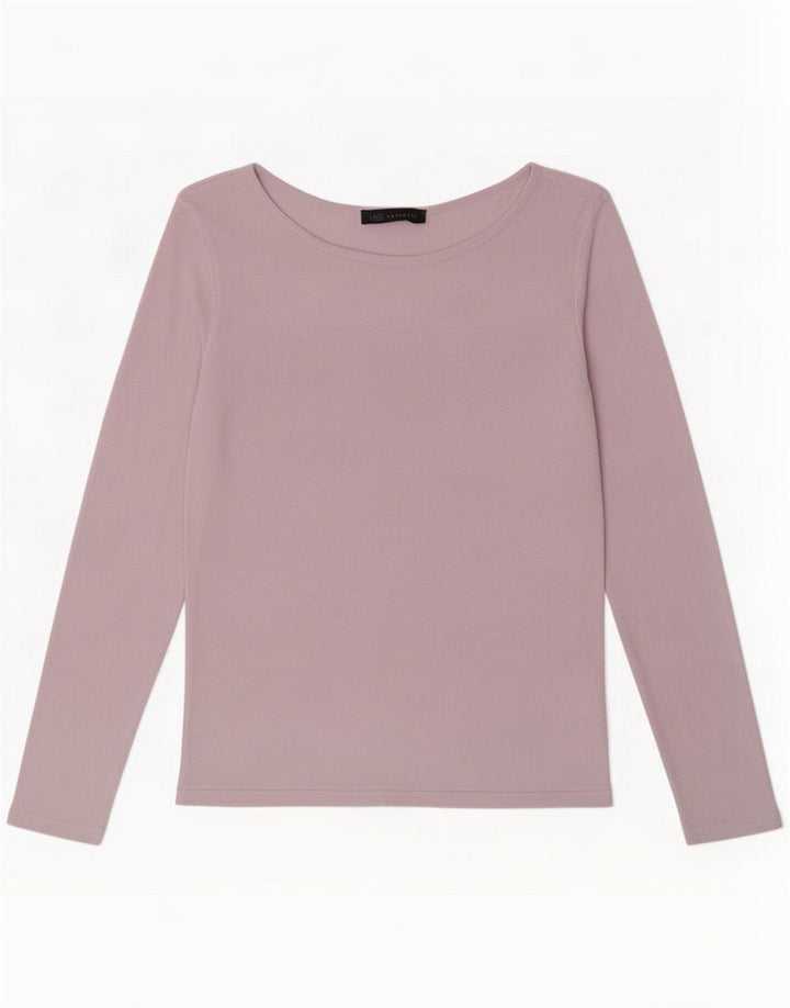 Marks & Spencer Damski top z długim rękawem UK 10 Small Pink Wiskoza
