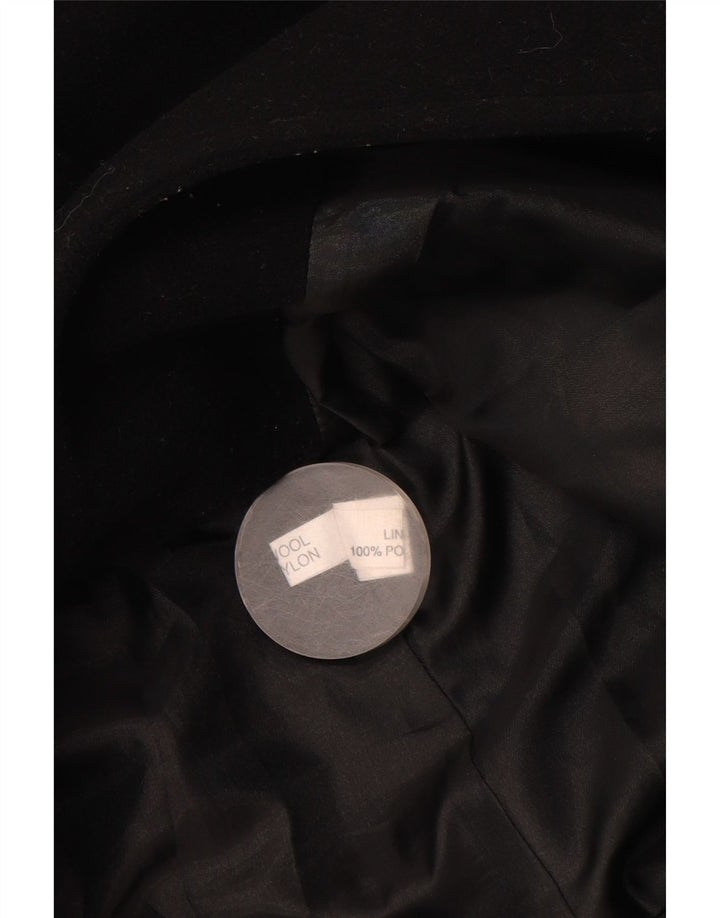 Płaszcz damski w stylu vintage UK 14, duży, czarny w kwiaty