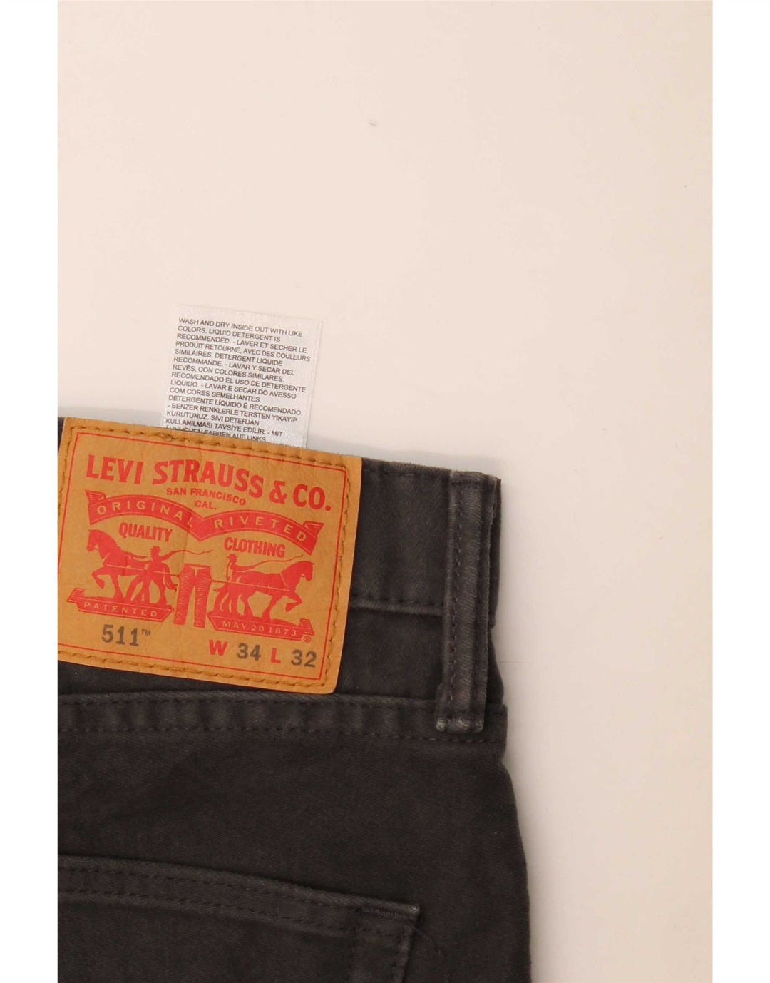 Męskie jeansy Levi's 511 Slim W34 L32 Szara bawełna