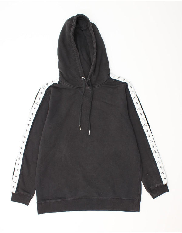 CALVIN KLEIN JEANS Womens Hoodie Jumper UK 12 Medium Black Colourblock