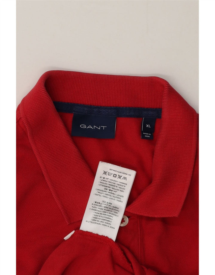 Męska koszulka polo Gant XL, czerwona, bawełniana