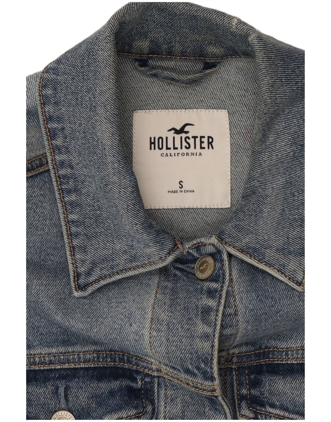Damska kurtka dżinsowa HOLLISTER w trudnej sytuacji UK 10, mała, niebieska, bawełniana