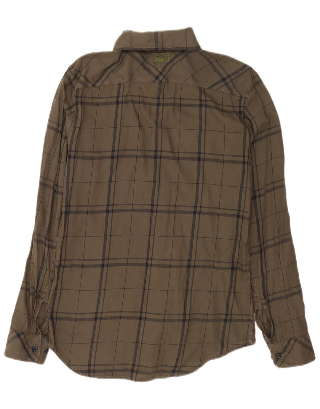 Męska koszula flanelowa G-Star Slim Fit w małą zieloną kratkę