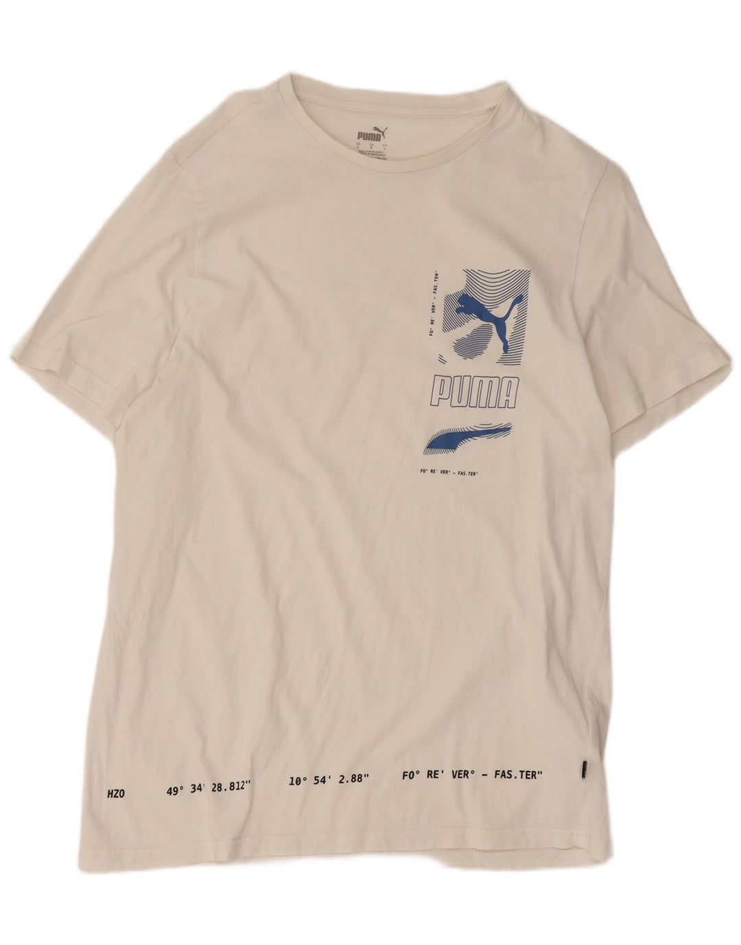Męska koszulka z grafiką Puma, duża, biała, bawełniana