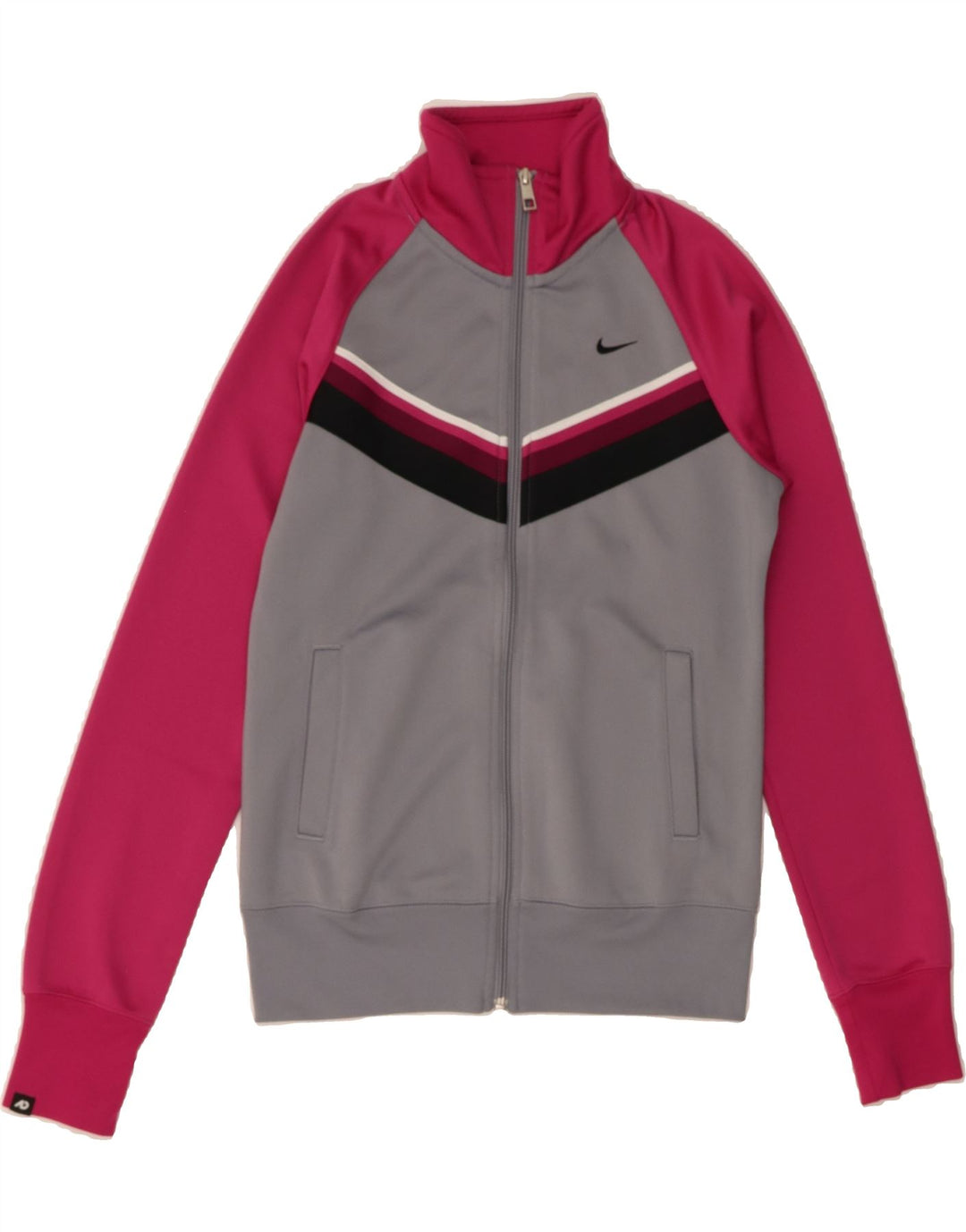 NIKE Womens Tracksuit Top Jacket UK 10 Small Grey Colourblock Vintage Nike and Second-Hand Nike from Messina Hembry 