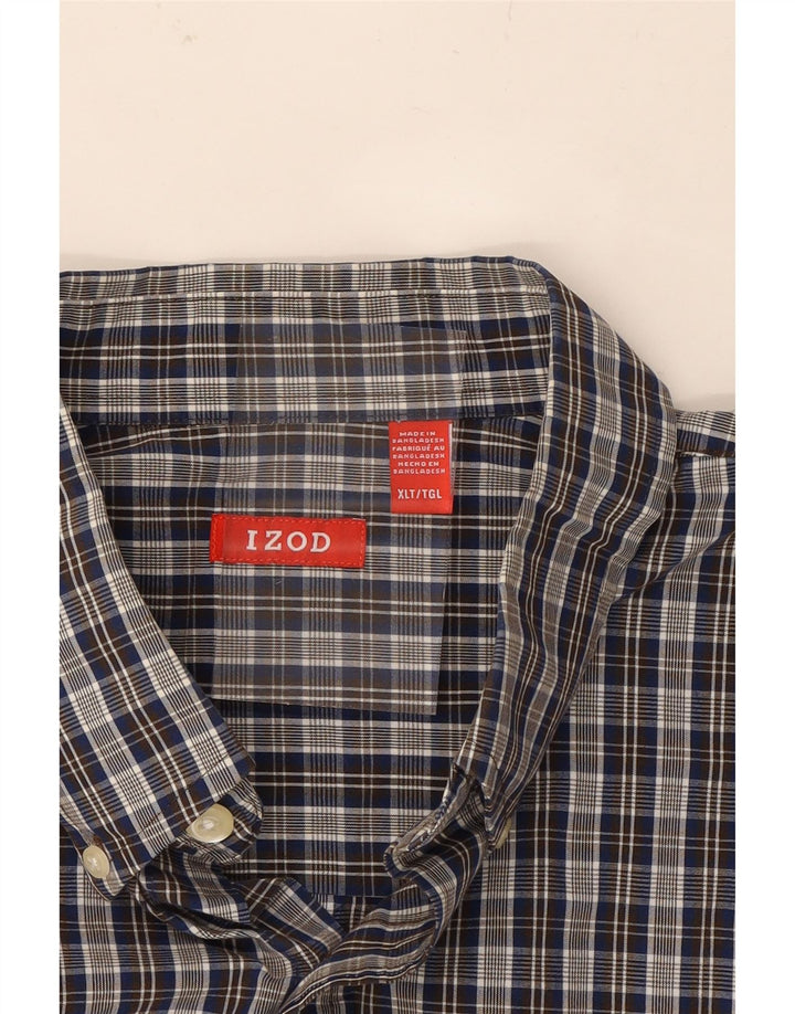 IZOD Mens Shirt XL Navy Blue Check Cotton Vintage Izod and Second-Hand Izod from Messina Hembry 