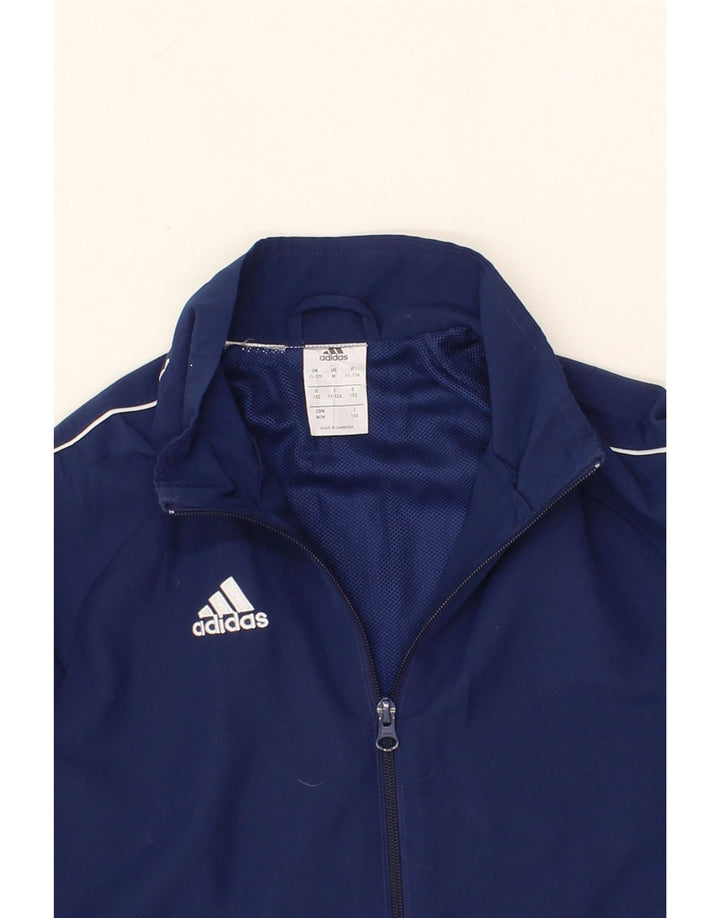 ADIDAS Boys Tracksuit Top Jacket 11-12 Years Navy Blue Polyester Vintage Adidas and Second-Hand Adidas from Messina Hembry 
