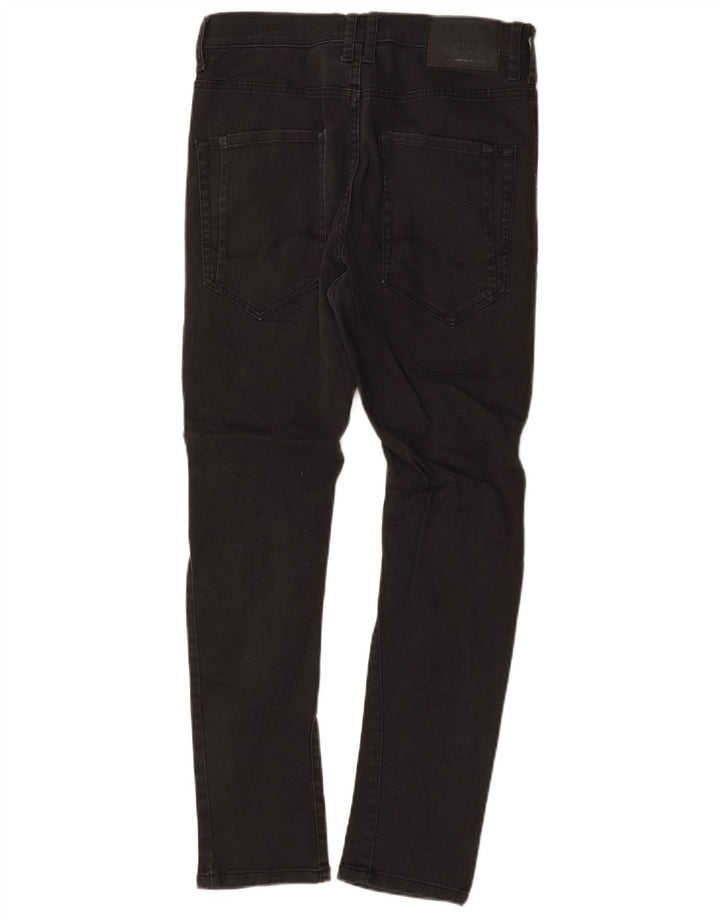 Męskie jeansy slim fit Jack & Jones W28 L27 Czarne bawełniane